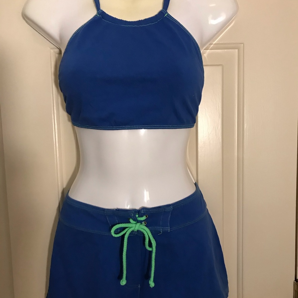 2 pc G-line swim workout bikini halter top /shorts